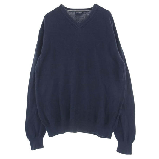 ノーティカ ワンポイント ニット セーター ネイビー系 XL【中古】