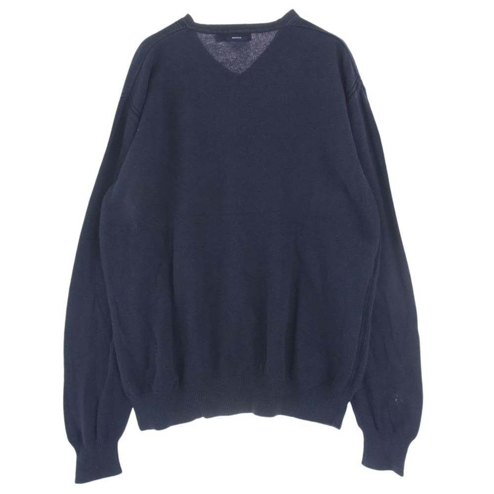 ノーティカ ワンポイント ニット セーター ネイビー系 XL【中古】