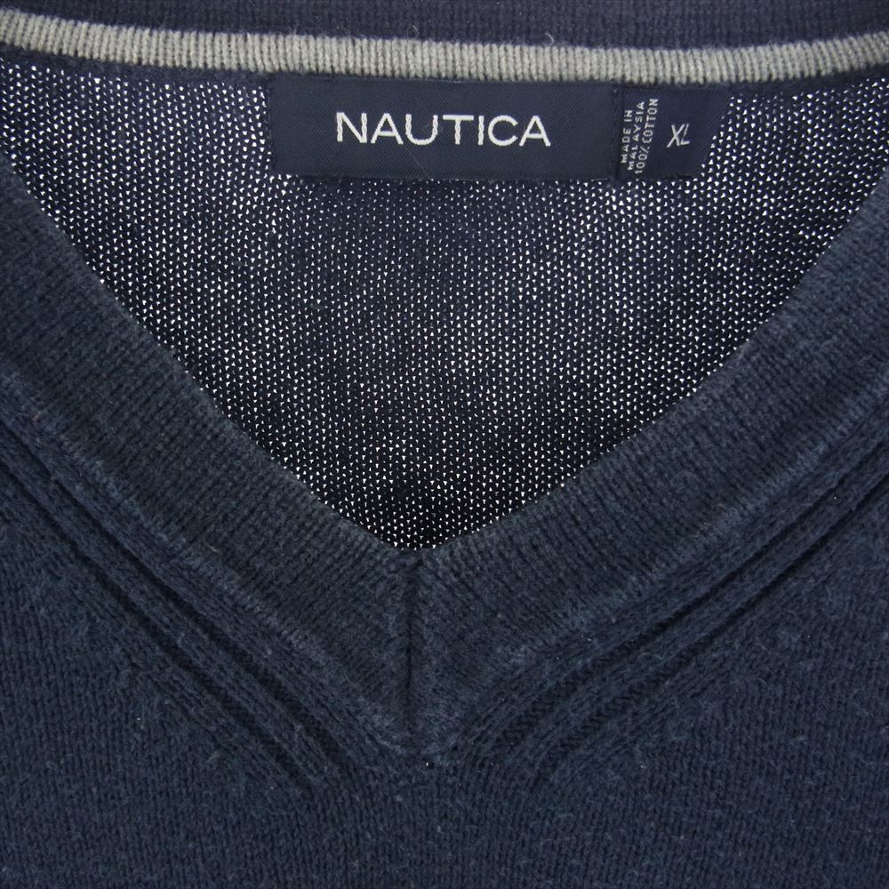 ノーティカ ワンポイント ニット セーター ネイビー系 XL【中古】