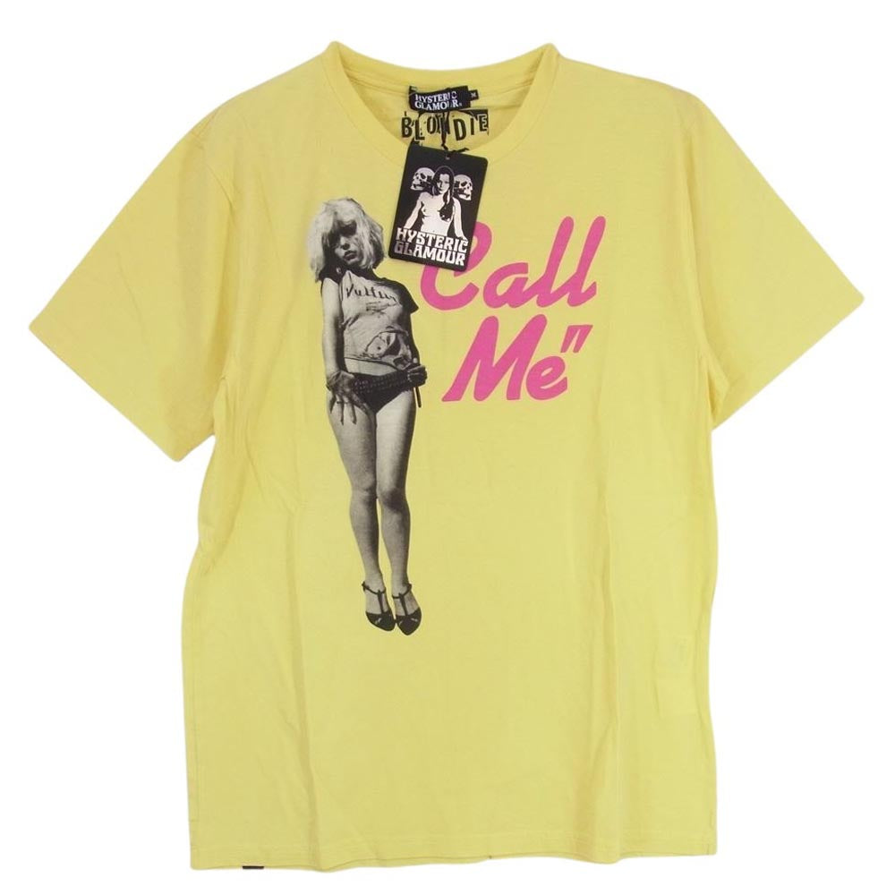HYSTERIC GLAMOUR ヒステリックグラマー 0202CT06 Call Me プリント 半袖 Tシャツ イエロー系 M【新古品】【未使用】【中古】