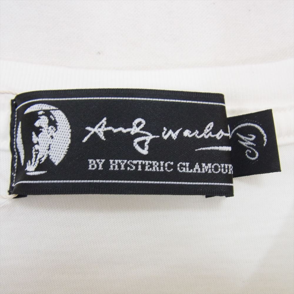 HYSTERIC GLAMOUR ヒステリックグラマー 7CT-0902 ANDY WARHOL アンディーウォーホル プリント 半袖 Tシャツ ホワイト系 M【新古品】【未使用】【中古】