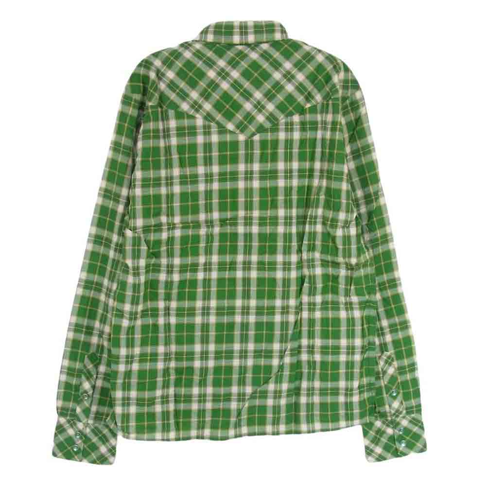HYSTERIC GLAMOUR ヒステリックグラマー 0202AH03 刺繍 チェック ウエスタン シャツ グリーン系 L【極上美品】【中古】