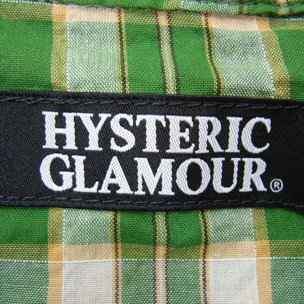 HYSTERIC GLAMOUR ヒステリックグラマー 0202AH03 刺繍 チェック ウエスタン シャツ グリーン系 L【極上美品】【中古】