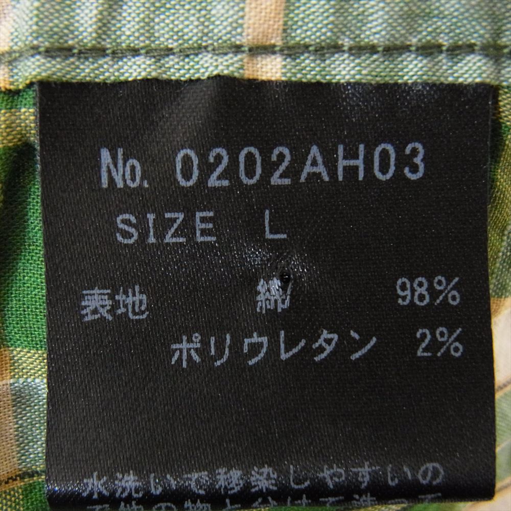 HYSTERIC GLAMOUR ヒステリックグラマー 0202AH03 刺繍 チェック ウエスタン シャツ グリーン系 L【極上美品】【中古】