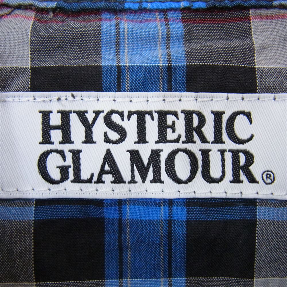 HYSTERIC GLAMOUR ヒステリックグラマー 0213AH01 長袖 チェック ボタンダウン シャツ ブルー系 L【新古品】【未使用】【中古】