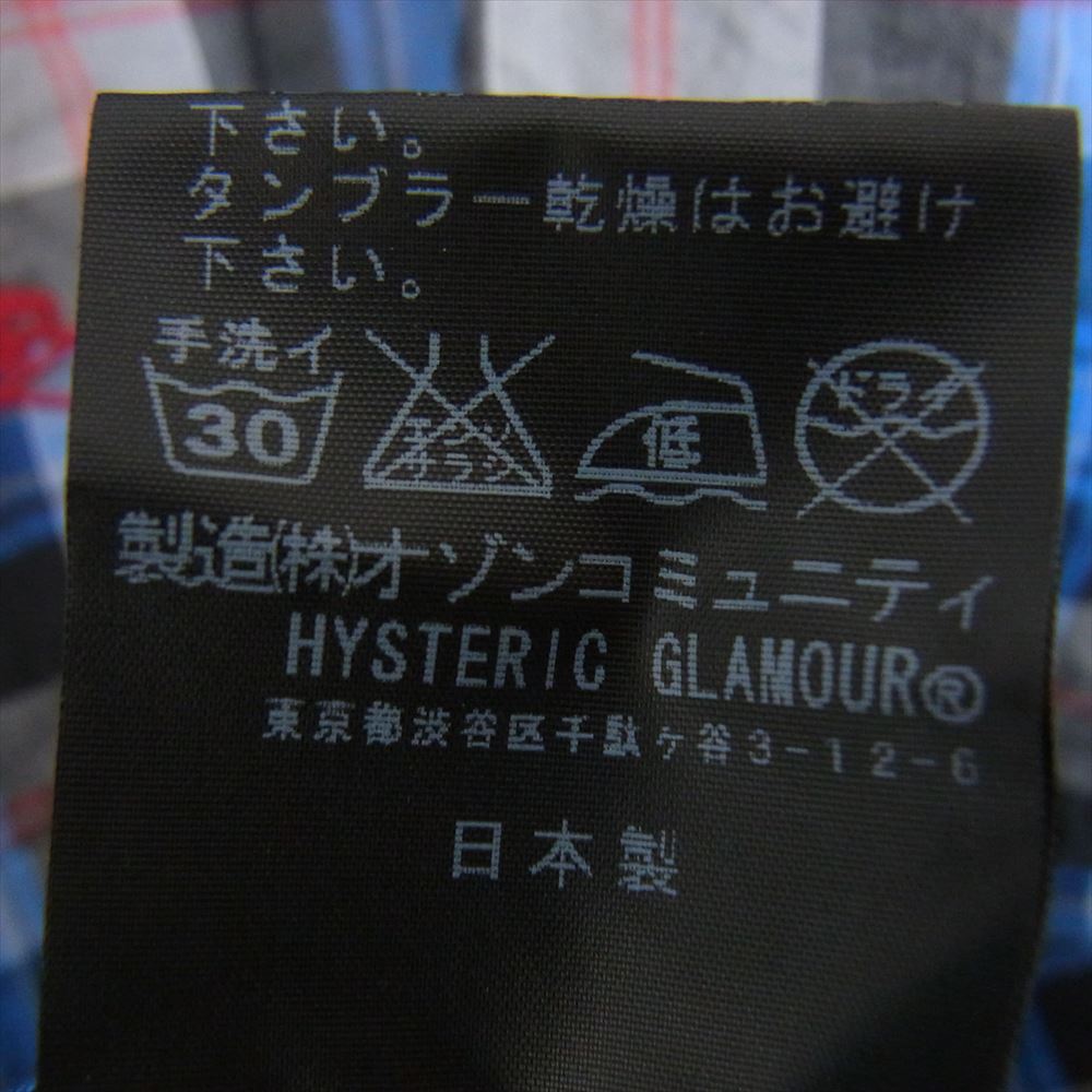 HYSTERIC GLAMOUR ヒステリックグラマー 0213AH01 長袖 チェック ボタンダウン シャツ ブルー系 L【新古品】【未使用】【中古】