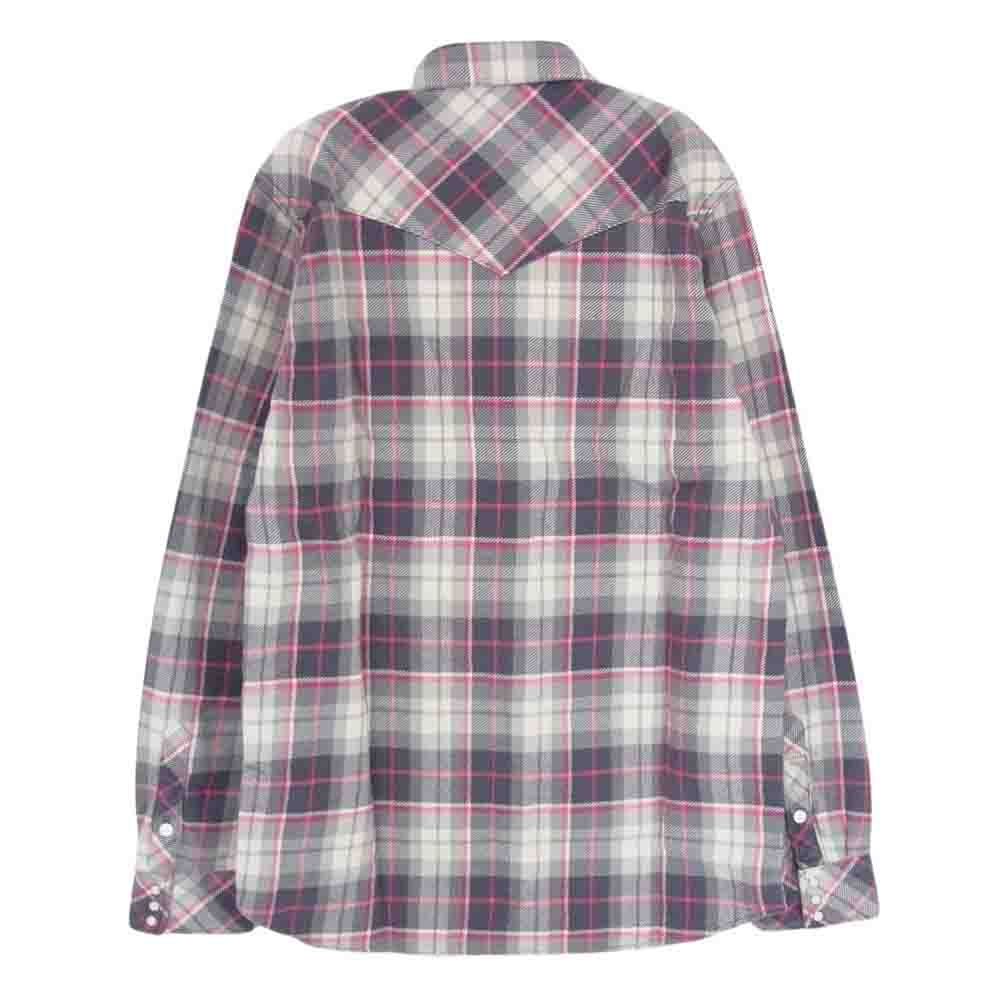 HYSTERIC GLAMOUR ヒステリックグラマー 0211AH01 チェック ウエスタン 長袖 ネルシャツ グレー系 L【新古品】【未使用】【中古】
