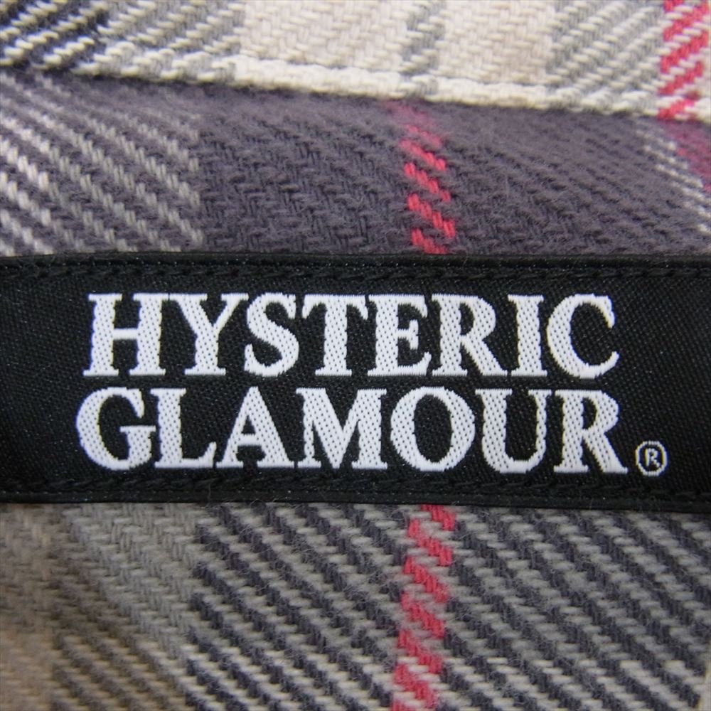 HYSTERIC GLAMOUR ヒステリックグラマー 0211AH01 チェック ウエスタン 長袖 ネルシャツ グレー系 L【新古品】【未使用】【中古】