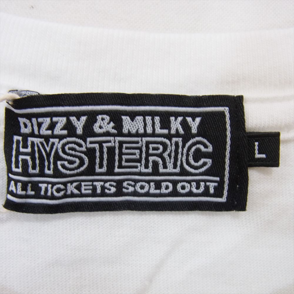 HYSTERIC GLAMOUR ヒステリックグラマー 22SS 02221CT05 VIXEN GIRL ガール刺繍 半袖 Tシャツ ホワイト系 L【新古品】【未使用】【中古】