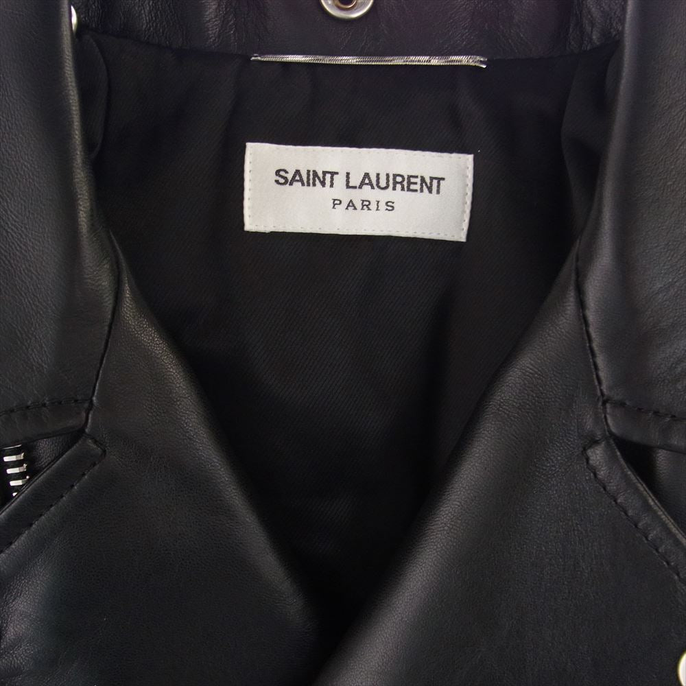 SAINT LAURENT サンローラン 484284 Y5YA2 L01 クラシック モーター サイクル レザー ライダース ジャケット ブラック系 44【極上美品】【中古】