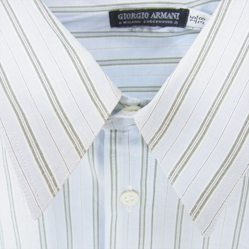 GIORGIO ARMANI ジョルジオアルマーニ 長袖 ストライプ シャツ ライトブルー系 15/38【中古】