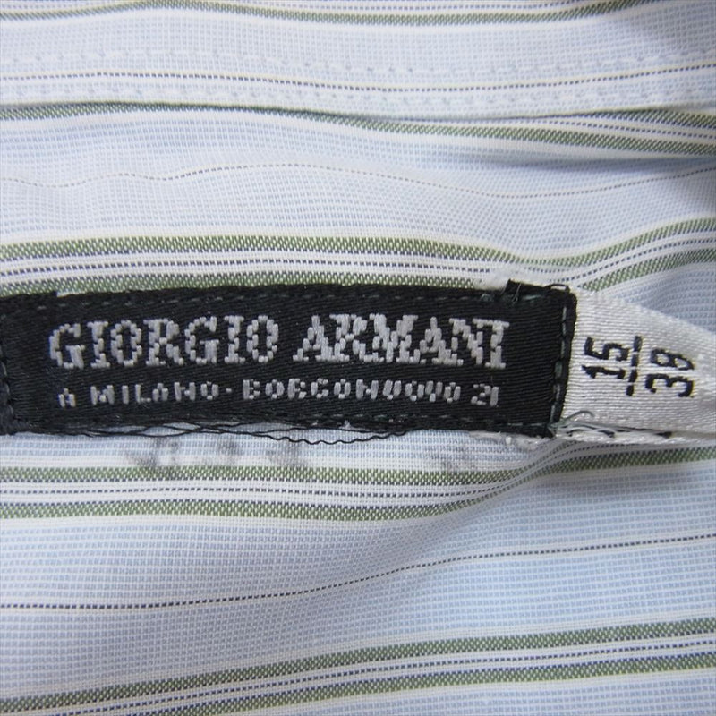 GIORGIO ARMANI ジョルジオアルマーニ 長袖 ストライプ シャツ ライトブルー系 15/38【中古】