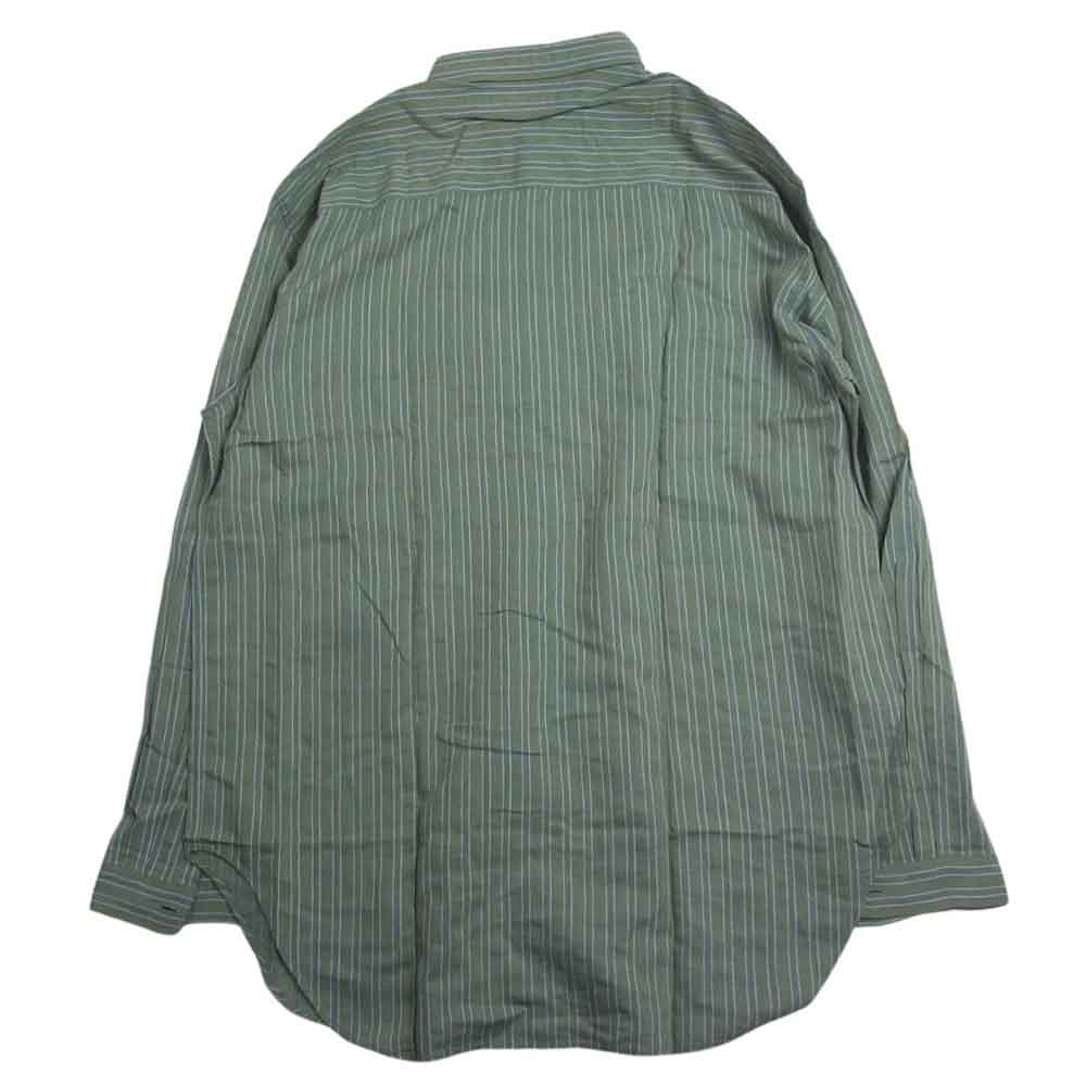 Emporio Armani エンポリオ・アルマーニ 長袖 ボタンダウン ストライプ シャツ カーキ系 M【中古】