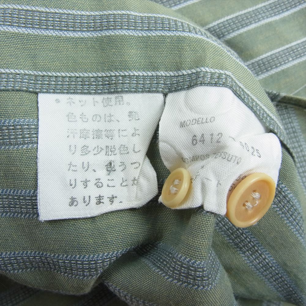 Emporio Armani エンポリオ・アルマーニ 長袖 ボタンダウン ストライプ シャツ カーキ系 M【中古】