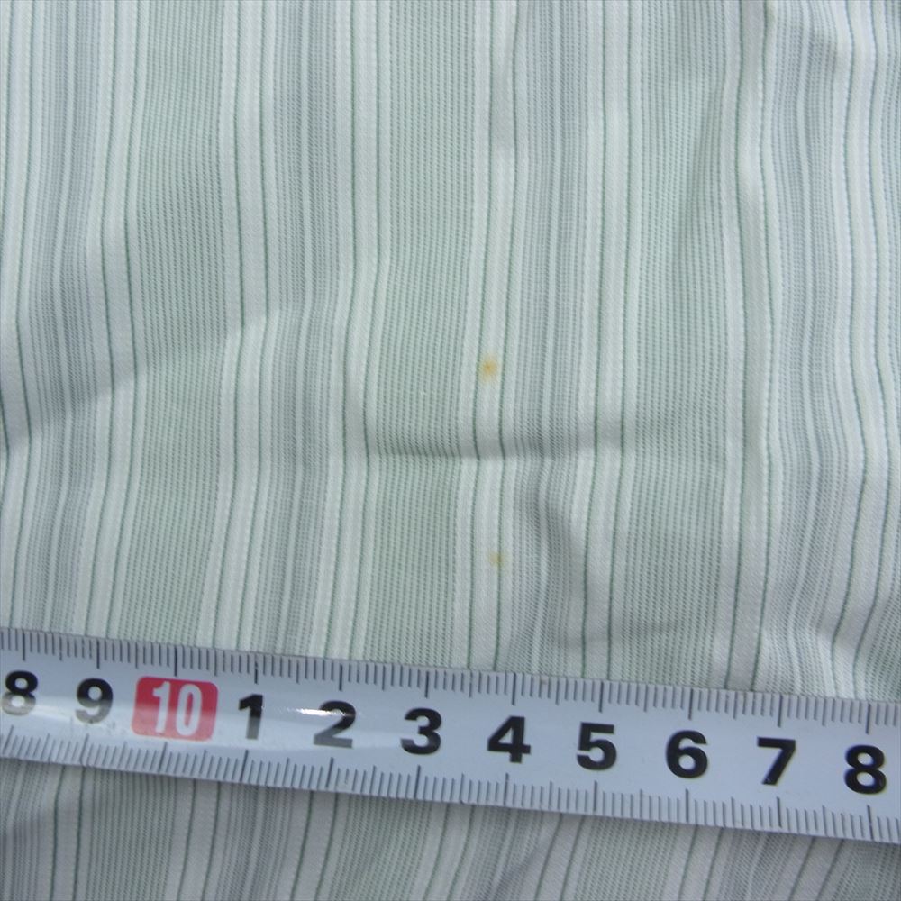 GIORGIO ARMANI ジョルジオアルマーニ 長袖 襟スナップ ボタンダウン ストライプ シャツ グリーン系【中古】