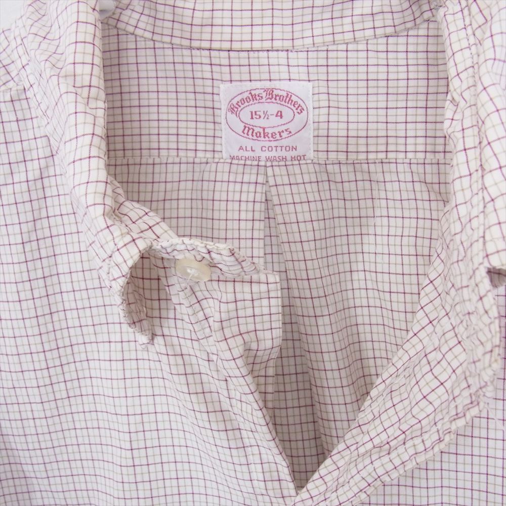 Brooks Brothers ブルックスブラザーズ Vintage ヴィンテージ 90’s 長袖 ボタンダウン 長袖 チェック シャツ ホワイト系 15 1/2 4【中古】