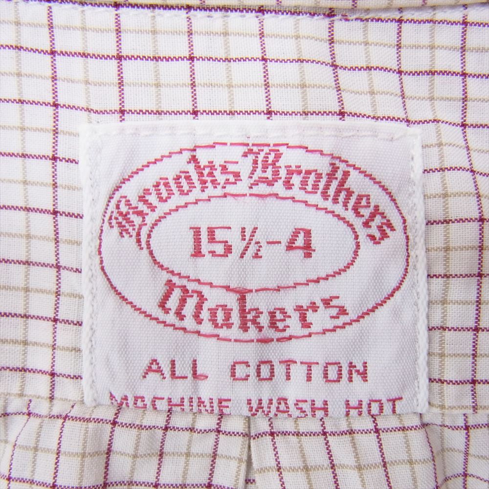 Brooks Brothers ブルックスブラザーズ Vintage ヴィンテージ 90’s 長袖 ボタンダウン 長袖 チェック シャツ ホワイト系 15 1/2 4【中古】
