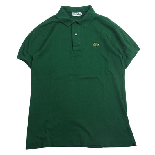 LACOSTE ラコステ Vintage ヴィンテージ 70’s 80’s フランス製 ロゴ刺繍 半袖 ポロシャツ グリーン系 3【中古】