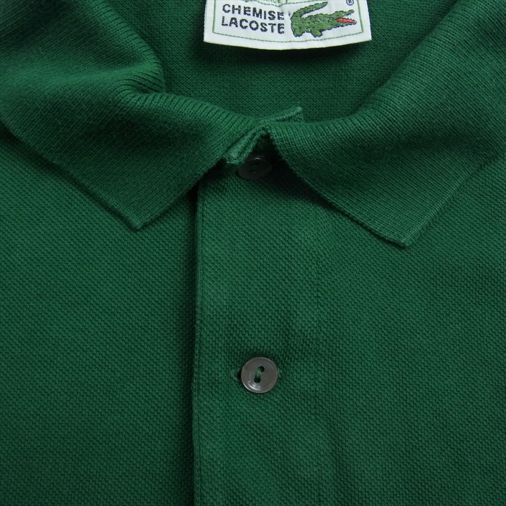 LACOSTE ラコステ Vintage ヴィンテージ 70’s 80’s フランス製 ロゴ刺繍 半袖 ポロシャツ グリーン系 3【中古】