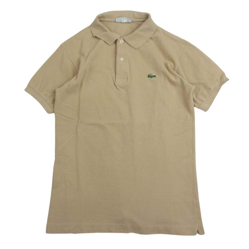 LACOSTE ラコステ Vintage ヴィンテージ 70’s フランス製 ロゴ刺繍 半袖 ポロシャツ ベージュ系 3【中古】