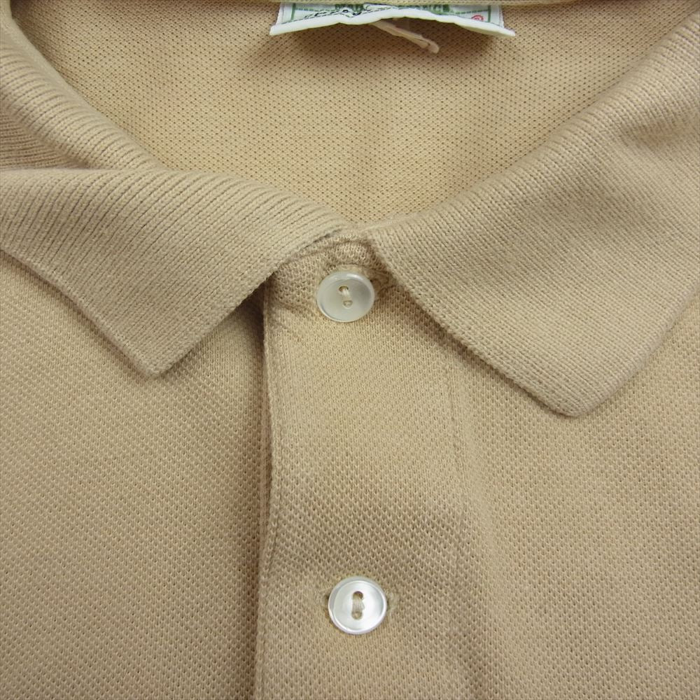 LACOSTE ラコステ Vintage ヴィンテージ 70’s フランス製 ロゴ刺繍 半袖 ポロシャツ ベージュ系 3【中古】
