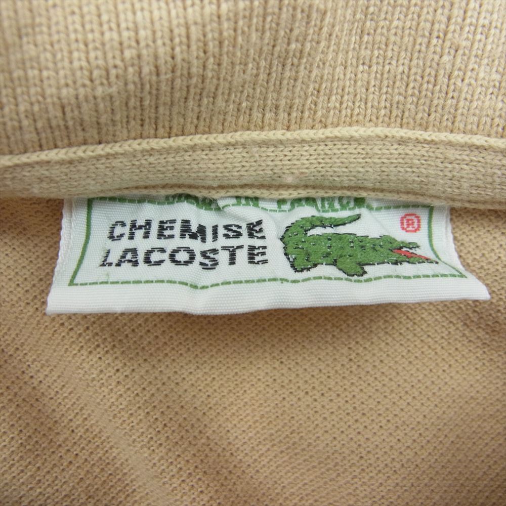 LACOSTE ラコステ Vintage ヴィンテージ 70’s フランス製 ロゴ刺繍 半袖 ポロシャツ ベージュ系 3【中古】