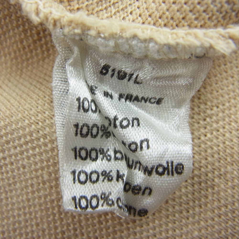 LACOSTE ラコステ Vintage ヴィンテージ 70’s フランス製 ロゴ刺繍 半袖 ポロシャツ ベージュ系 3【中古】
