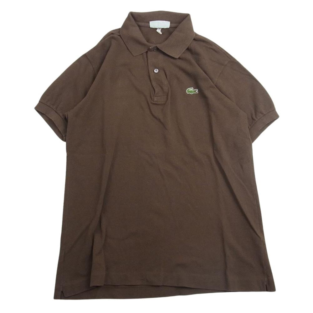 LACOSTE ラコステ Vintage ヴィンテージ 70’s フランス製 ロゴ刺繍 半袖 ポロシャツ ブラウン系 5【中古】