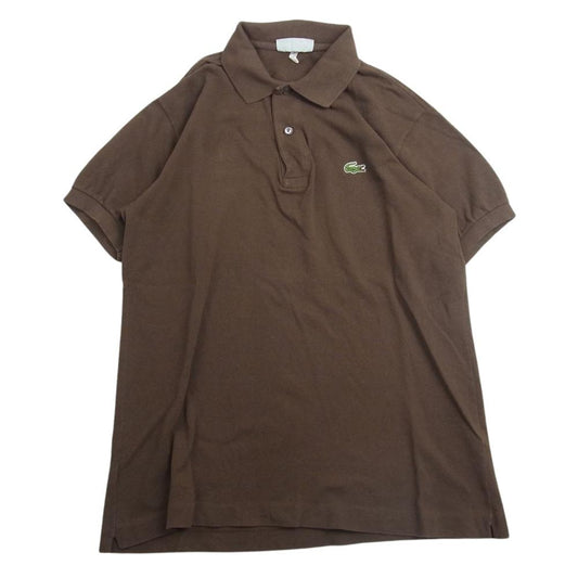 LACOSTE ラコステ Vintage ヴィンテージ 70’s フランス製 ロゴ刺繍 半袖 ポロシャツ ブラウン系 5【中古】