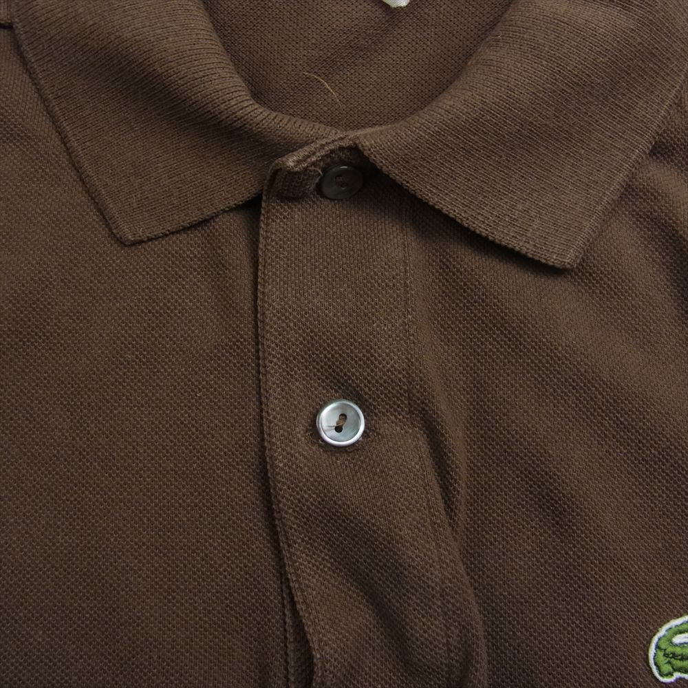 LACOSTE ラコステ Vintage ヴィンテージ 70’s フランス製 ロゴ刺繍 半袖 ポロシャツ ブラウン系 5【中古】