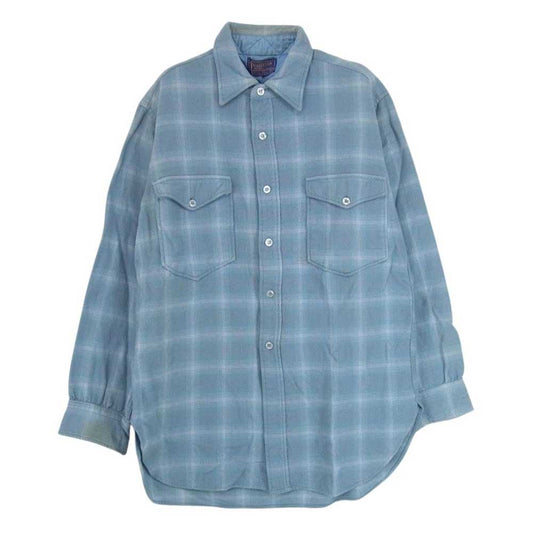 PENDLETON ペンドルトン 50’s 襟キルティング 長袖 ネル シャツ グリーン系 15 1/2【中古】