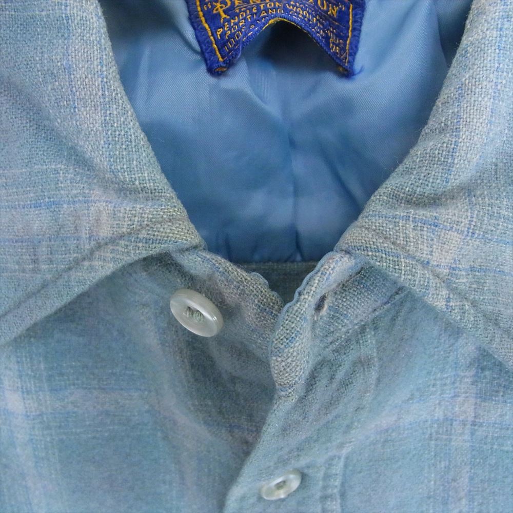 PENDLETON ペンドルトン 50’s 襟キルティング 長袖 ネル シャツ グリーン系 15 1/2【中古】