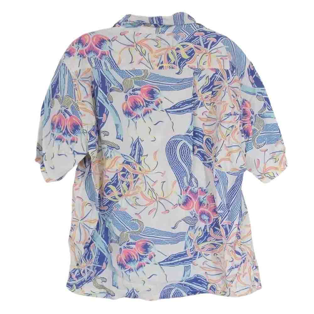 SUN SURF サンサーフ M32864 M品番 ハワイアン 総柄 半袖 アロハ シャツ ブルー系 S【中古】