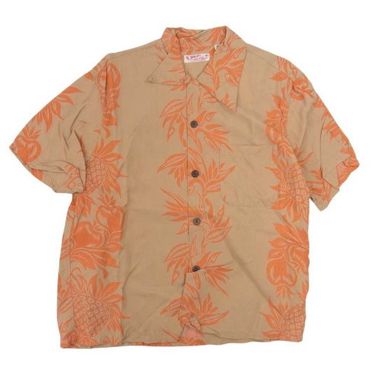SUN SURF サンサーフ M32870 M品番  パイナップル 総柄 半袖 アロハ シャツ ブラウン系 S【中古】