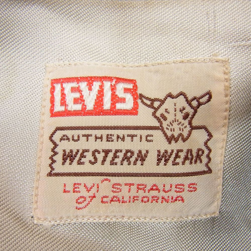 Levi's リーバイス 50s ショートホーンタグ DOT SNAPPERSボタン 長袖 ウエスタン シャツ ブラック系 サイズ表記無【中古】