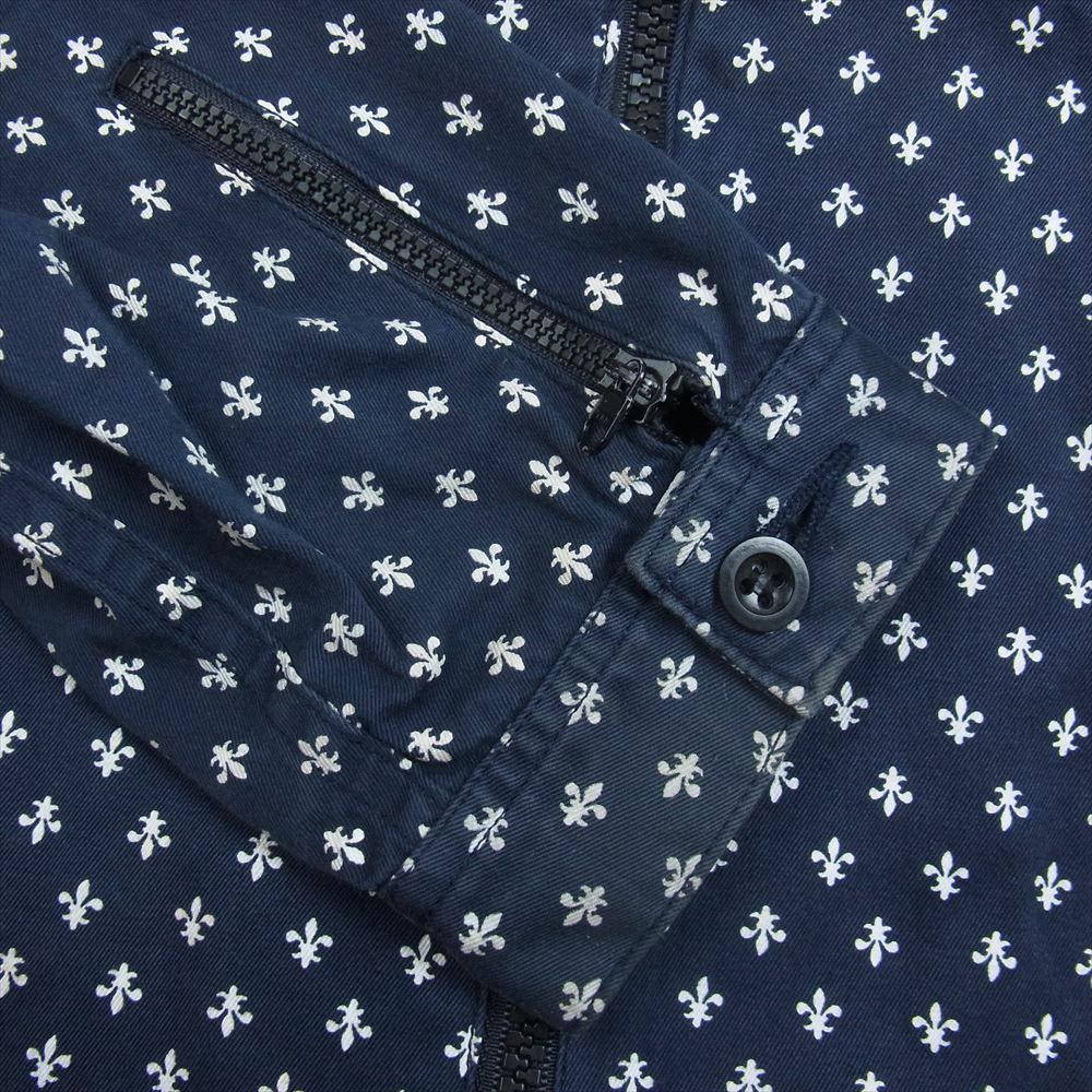 ネセサリーオアアンネセサリー 総柄 ジップアップ ジャケット ブルゾン ネイビー系 M【中古】