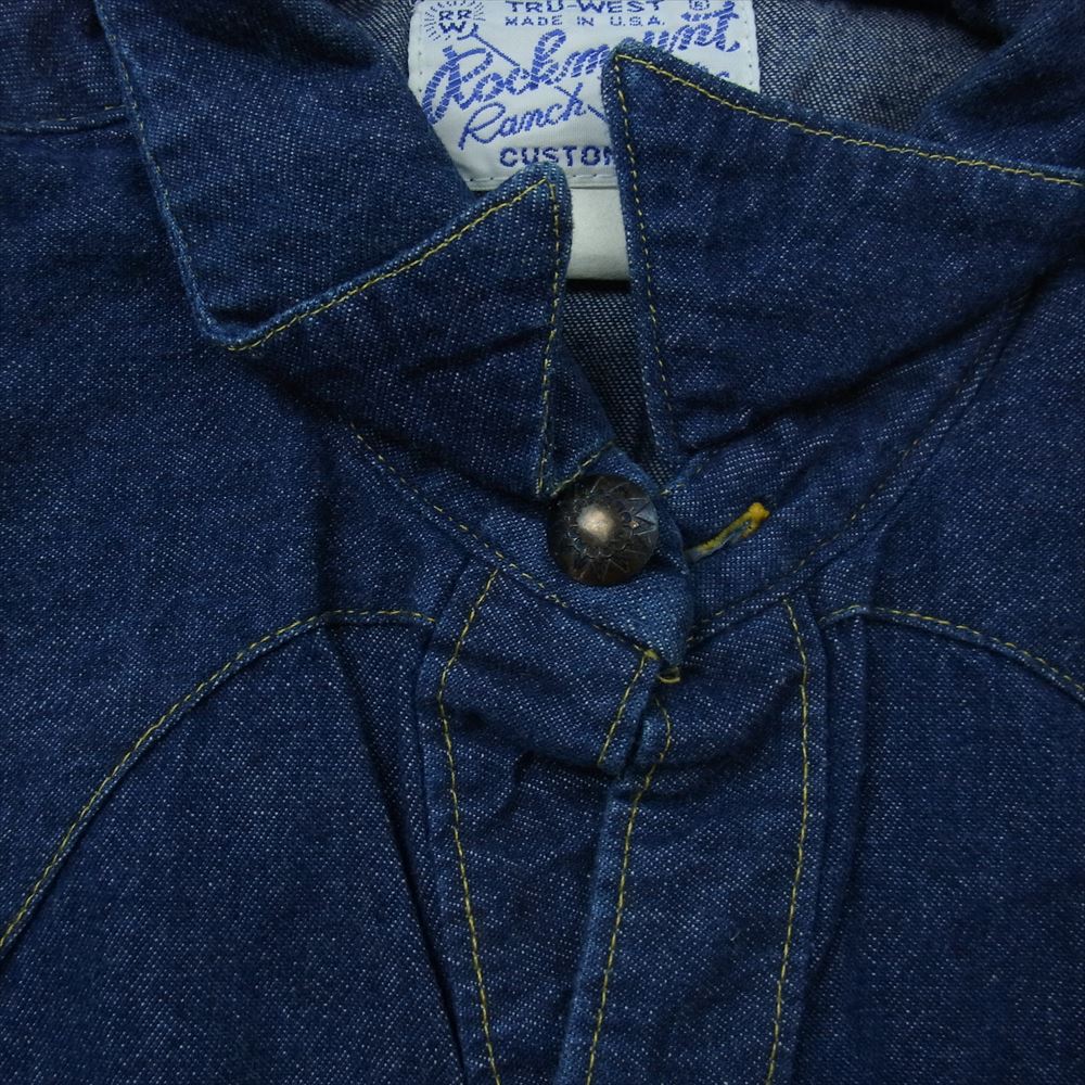 RockMount ロックマウント デニム ウェスタン 長袖 シャツ インディゴブルー系 S【中古】