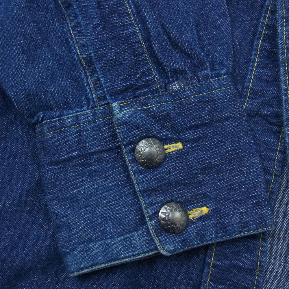 RockMount ロックマウント デニム ウェスタン 長袖 シャツ インディゴブルー系 S【中古】