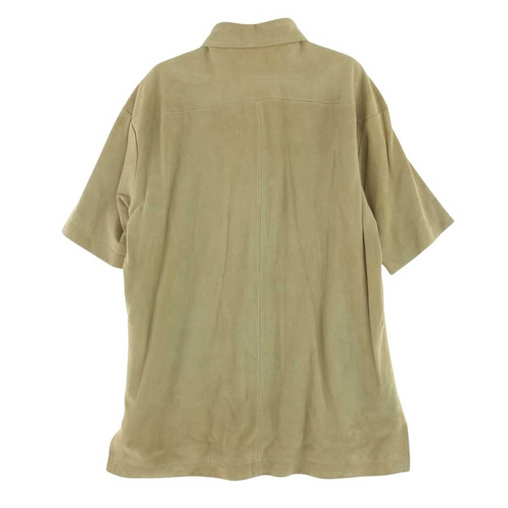 Paul Smith ポール・スミス 山羊革 スエード ゴート レザー 半袖 シャツ ライトブラウン系 M【中古】
