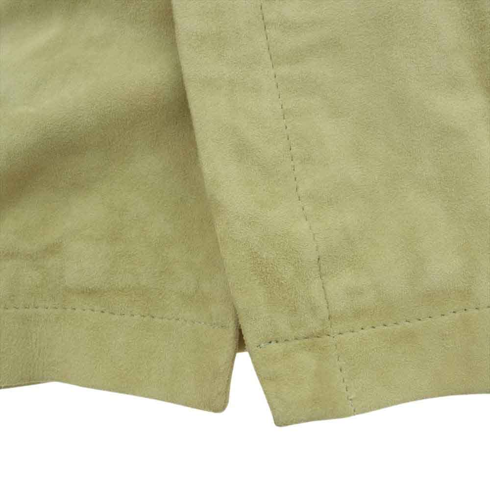 Paul Smith ポール・スミス 山羊革 スエード ゴート レザー 半袖 シャツ ライトブラウン系 M【中古】