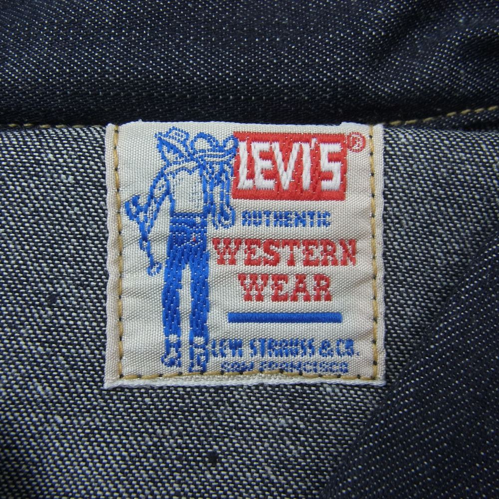 Levi's リーバイス VINTAGE CLOTHING アメリカ製 1955年モデル Sawtooth Denim Shirt デニム ウエスタン シャツ ネイビー系 S【中古】