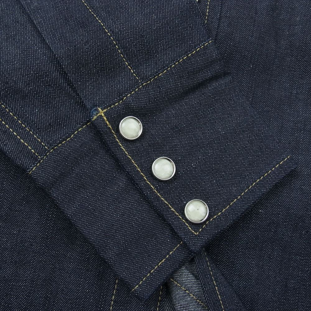Levi's リーバイス VINTAGE CLOTHING アメリカ製 1955年モデル Sawtooth Denim Shirt デニム ウエスタン シャツ ネイビー系 S【中古】
