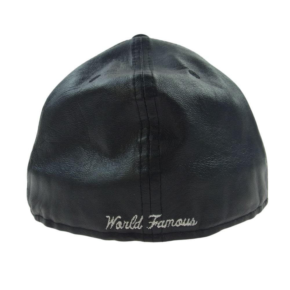 Supreme シュプリーム 15AW New Era 59FIFTY Leather Box Logo Cap ニューエラ レザー ボックスロゴ キャップ ブラック系 58.7cm【中古】