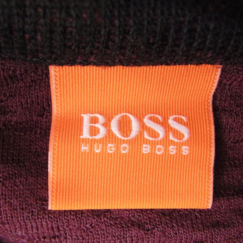 HUGO BOSS ヒューゴボス アシンメトリー 変形 ハーフジップデザイン ハイネック ニット ニットソー トラックジャケット ブラック系 M【中古】