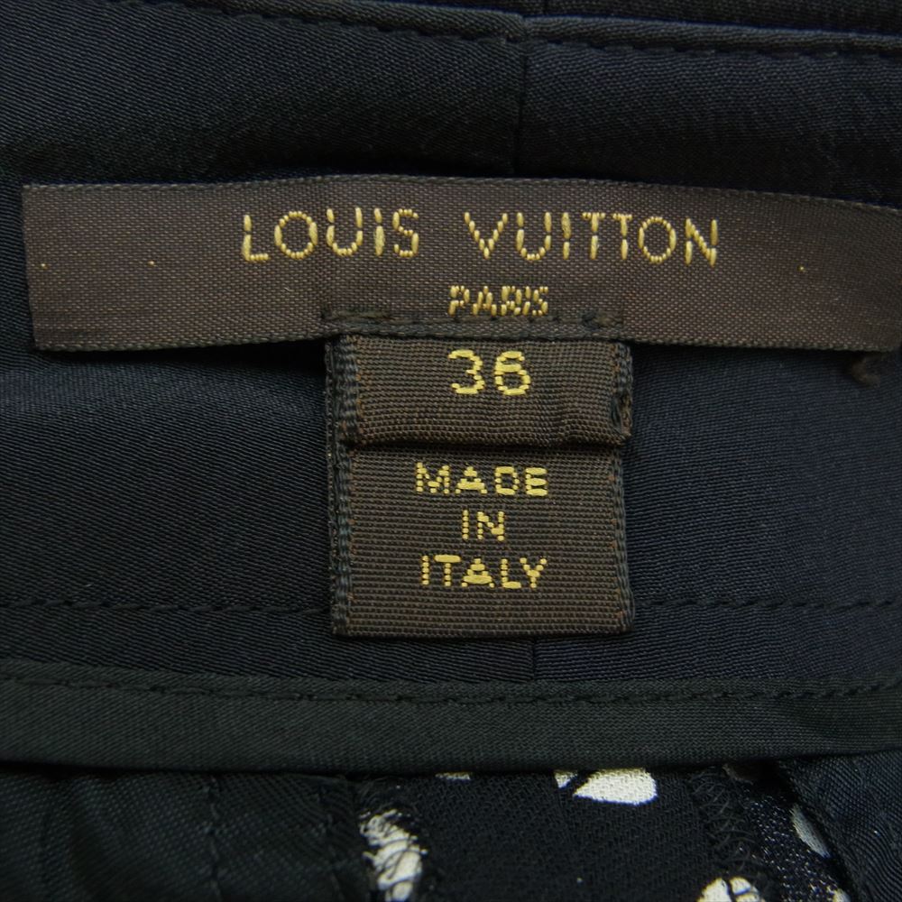 LOUIS VUITTON ルイ・ヴィトン RW121A F1PA21SOP 総柄 シルク ショーツ ショート パンツ ブラック系 36【中古】