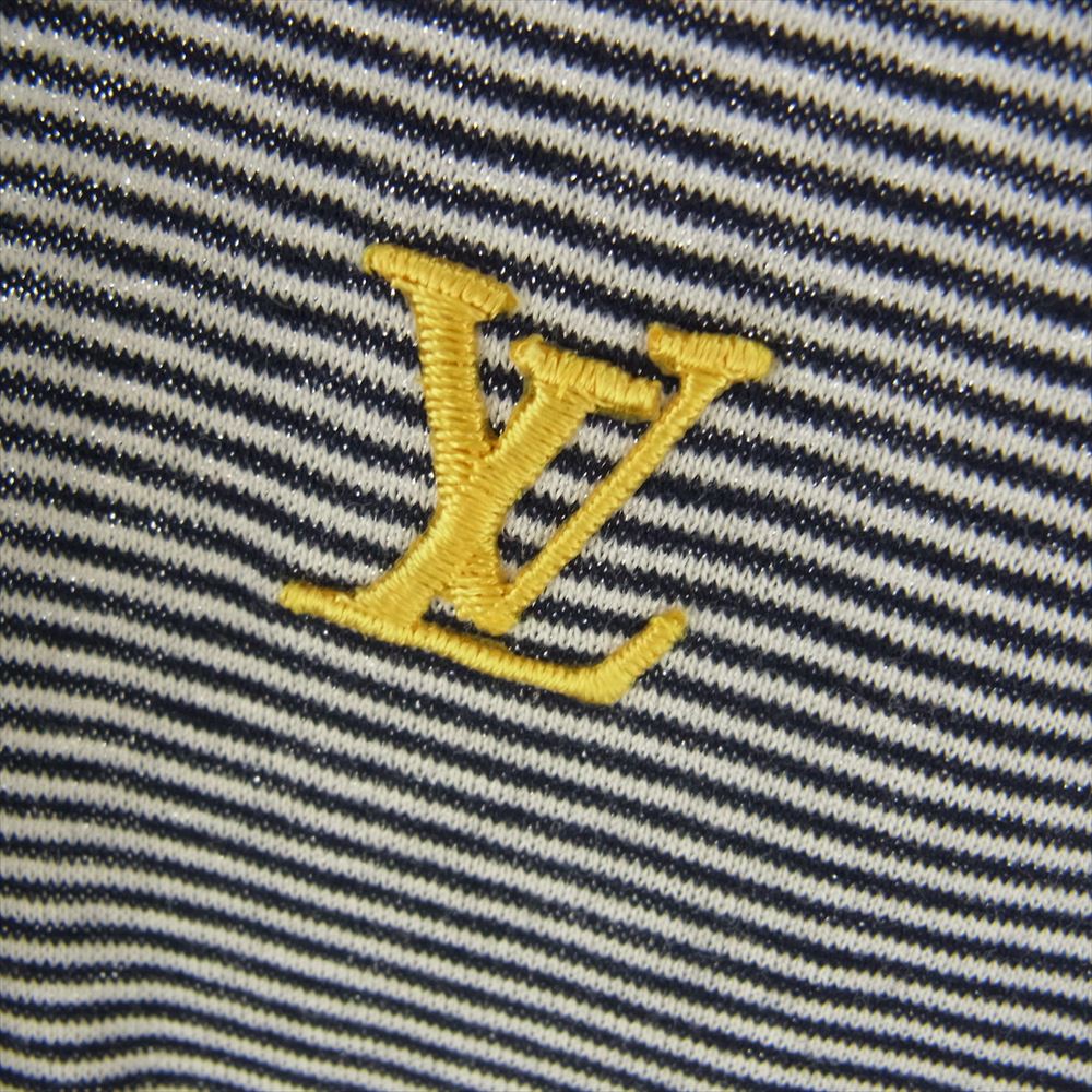 LOUIS VUITTON ルイ・ヴィトン RM071M MKJR36JBF スキッパー ボーダー 半袖 ポロシャツ ネイビー系 M【中古】