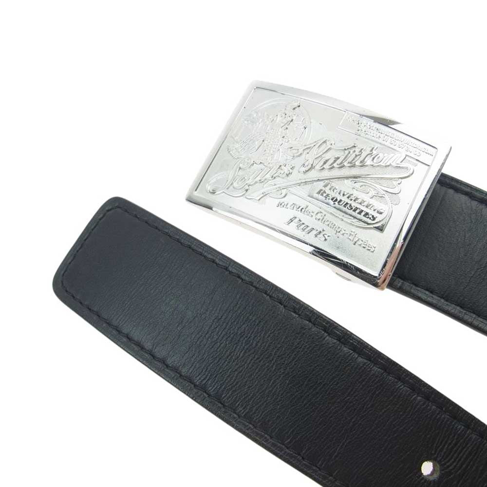 LOUIS VUITTON ルイ・ヴィトン M6812 サンチュール ジーンズ バックル レザー ベルト ブラック系 90/36【中古】
