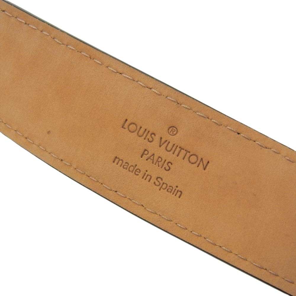 LOUIS VUITTON ルイ・ヴィトン M6812 サンチュール ジーンズ バックル レザー ベルト ブラック系 90/36【中古】