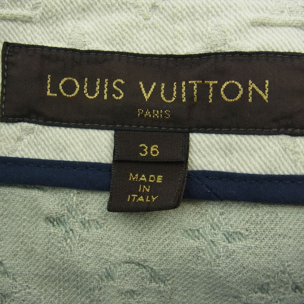 LOUIS VUITTON ルイ・ヴィトン RW102W WR5K04DAX モノグラム ジャガード フリンジ デニム ミニ スカート インディゴブルー系 36【中古】