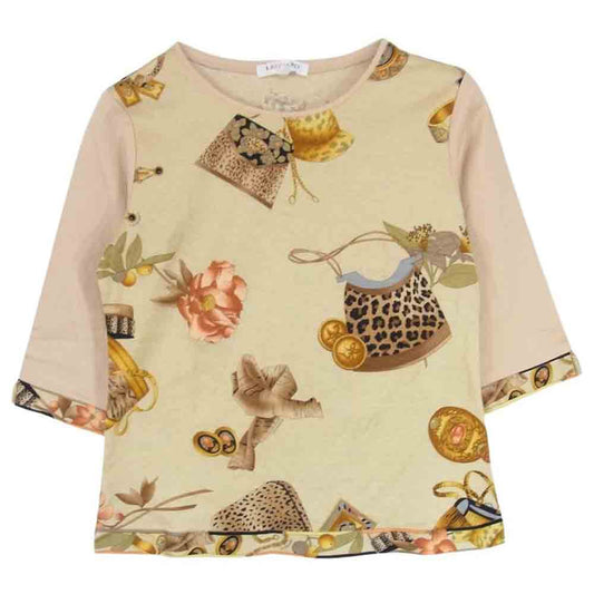 LEONARD レオナール LEONARD SPORT レオナールスポーツ 総柄 長袖 Tシャツ ブラウン系 M【中古】